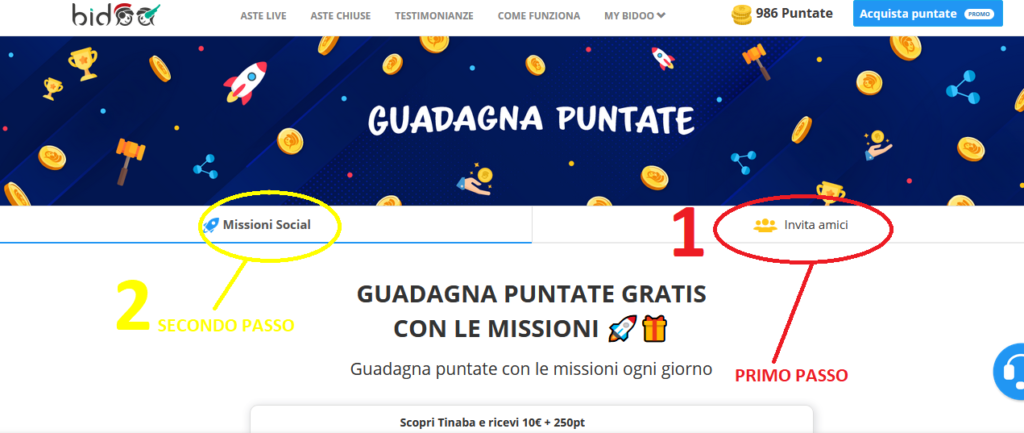 Strategia 1000 puntate bidoo gratis completa le missioni social