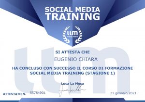 Attestati di partecipazione social media training